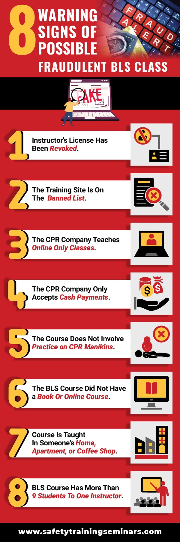 fraudulent bls class warning signs