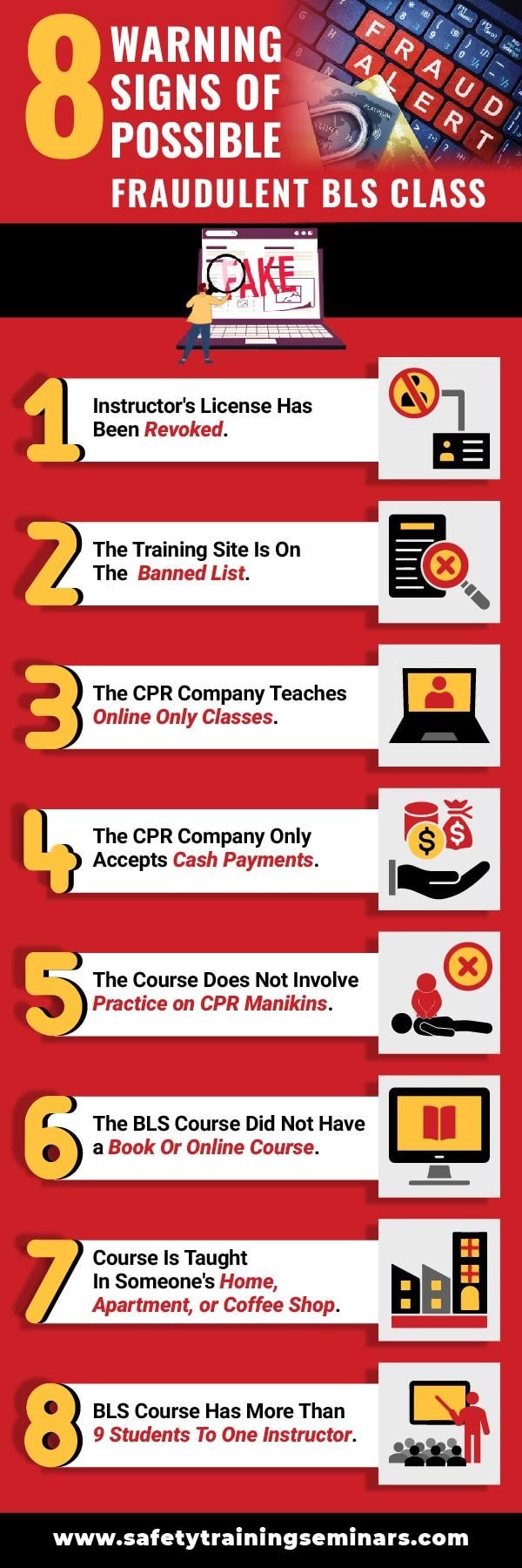 warning signs of fraudulent bls class