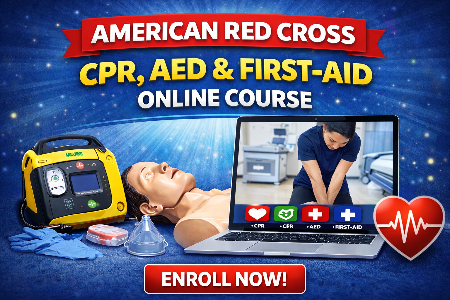 American Red Cross Online CPR, AED, First-aid Course