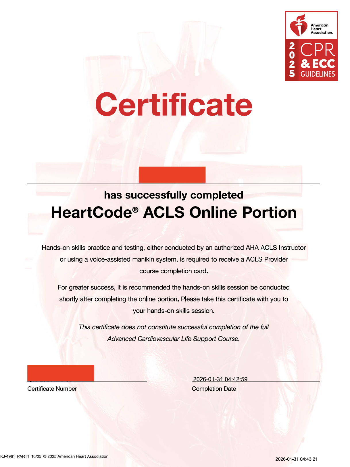 ACLS Online skills testing AHA