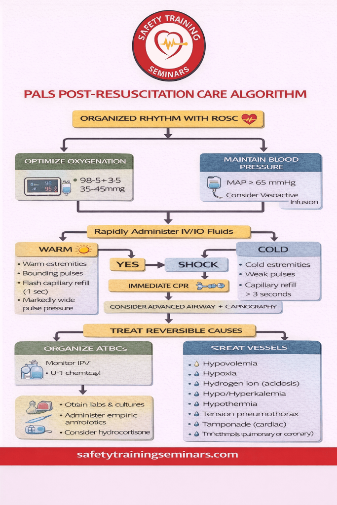 PALS Post Resuscitation Care Algorithm - Safety Training Seminars