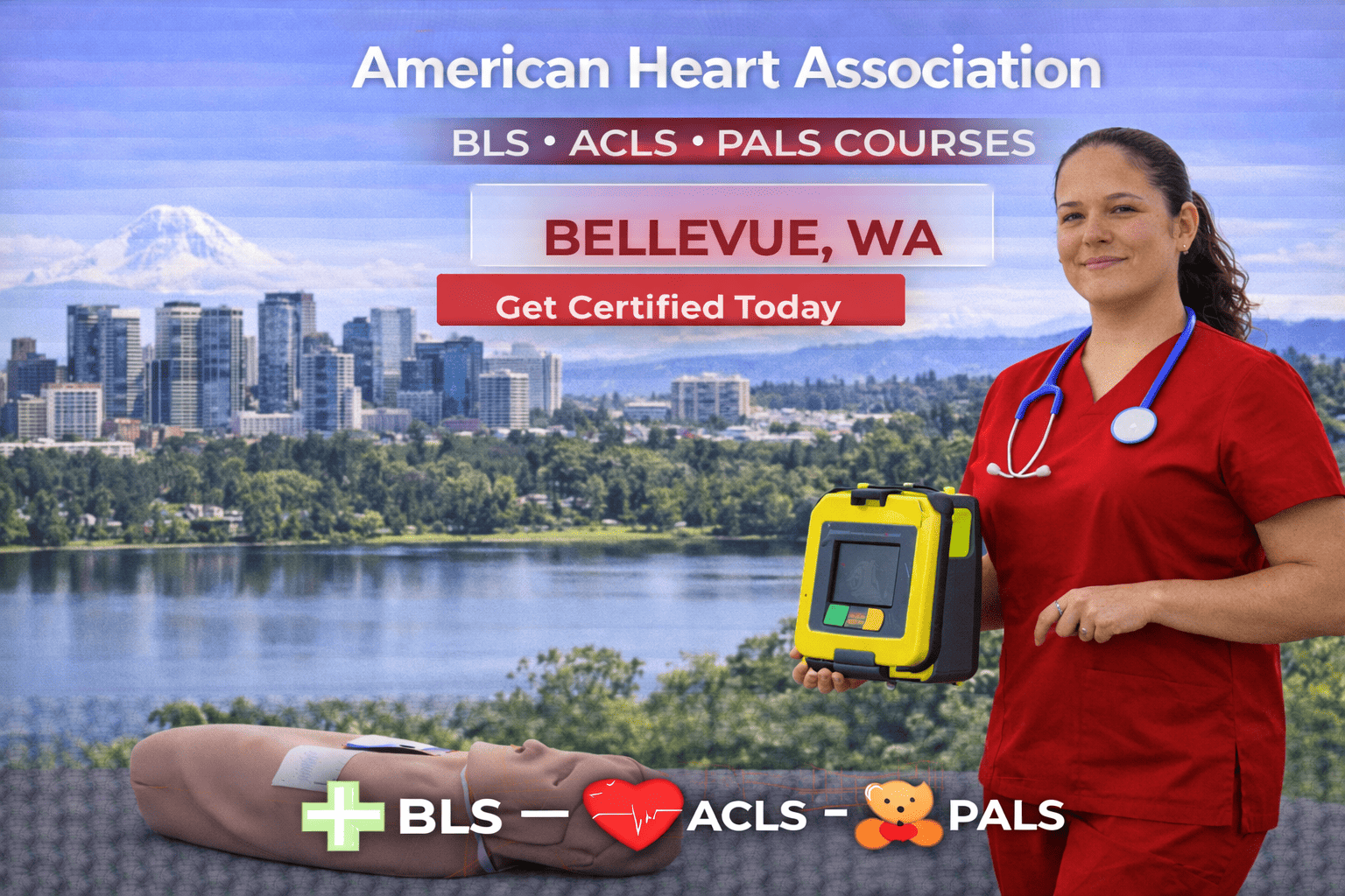 BLS, ACLS, PALS & CPR-First Aid Course in Bellevue, WA