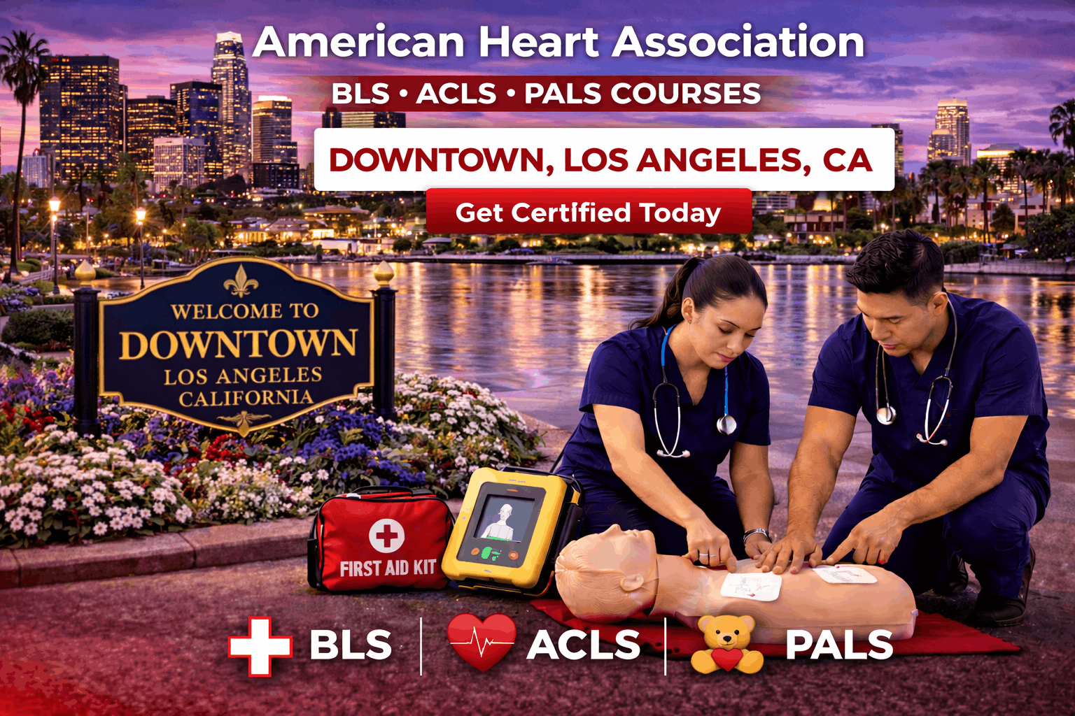 BLS, ACLS, PALS & CPR-First Aid Course in Downtown, Los Angeles, CA