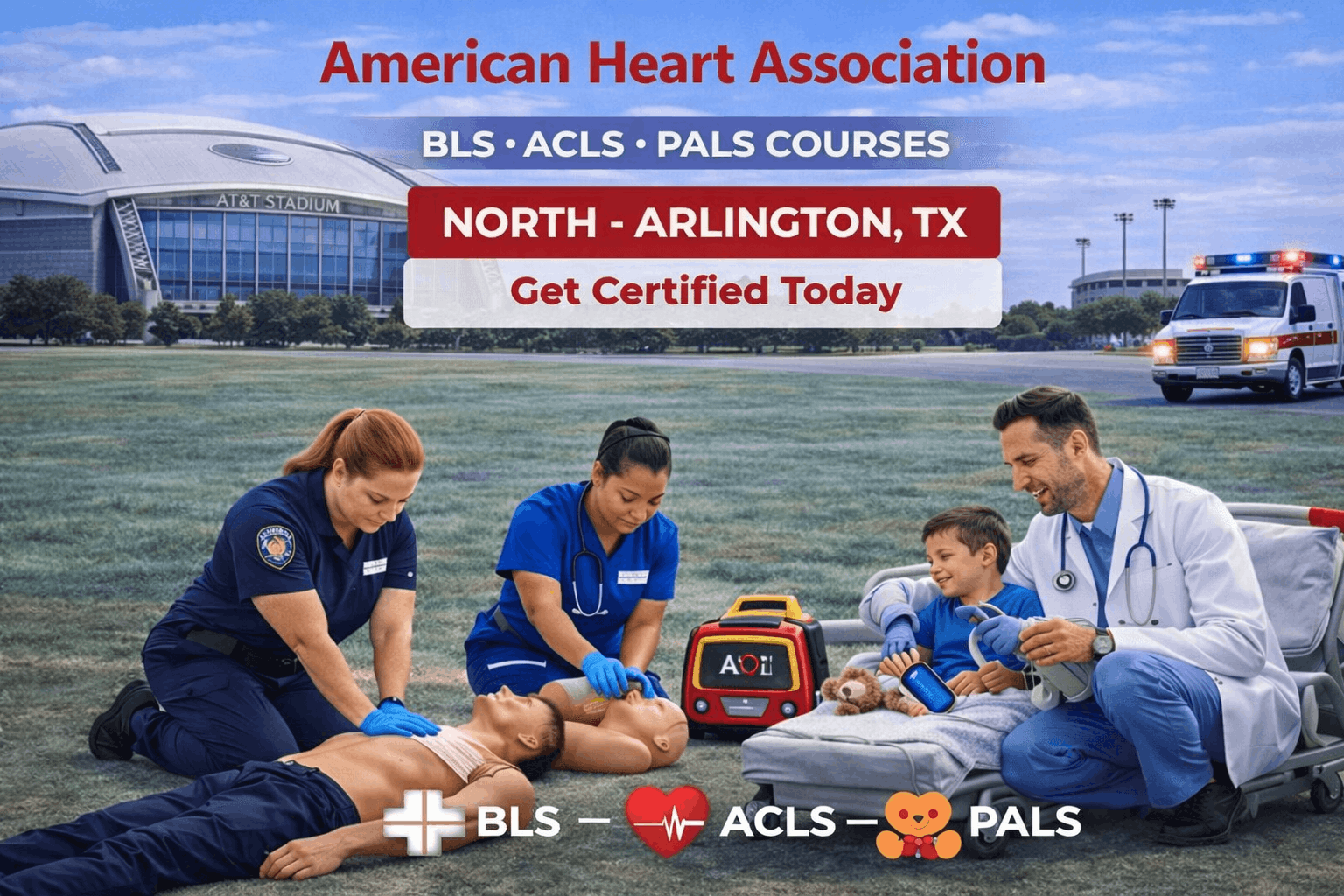 BLS, ACLS, PALS & CPR-First Aid Course in North - Arlington, TX