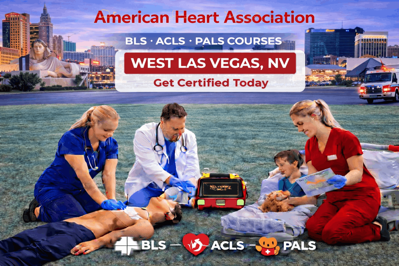 BLS, ACLS, PALS & CPR-First Aid Course in West -Las Vegas, NV
