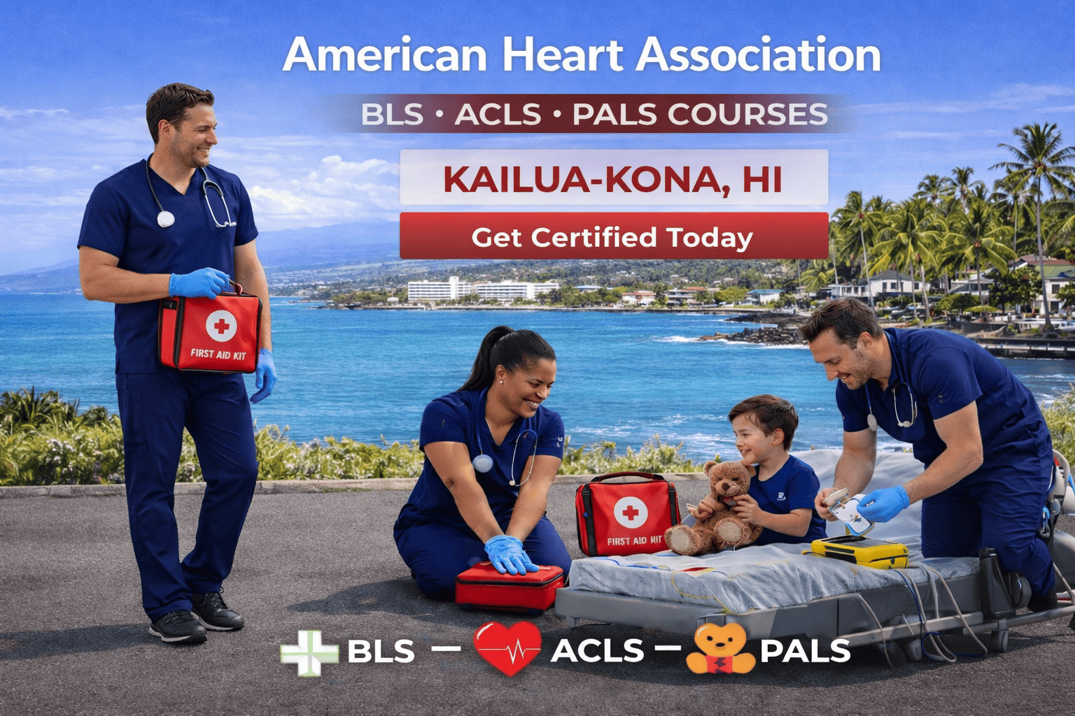 BLS, ACLS, PALS training in Kailua-Kona