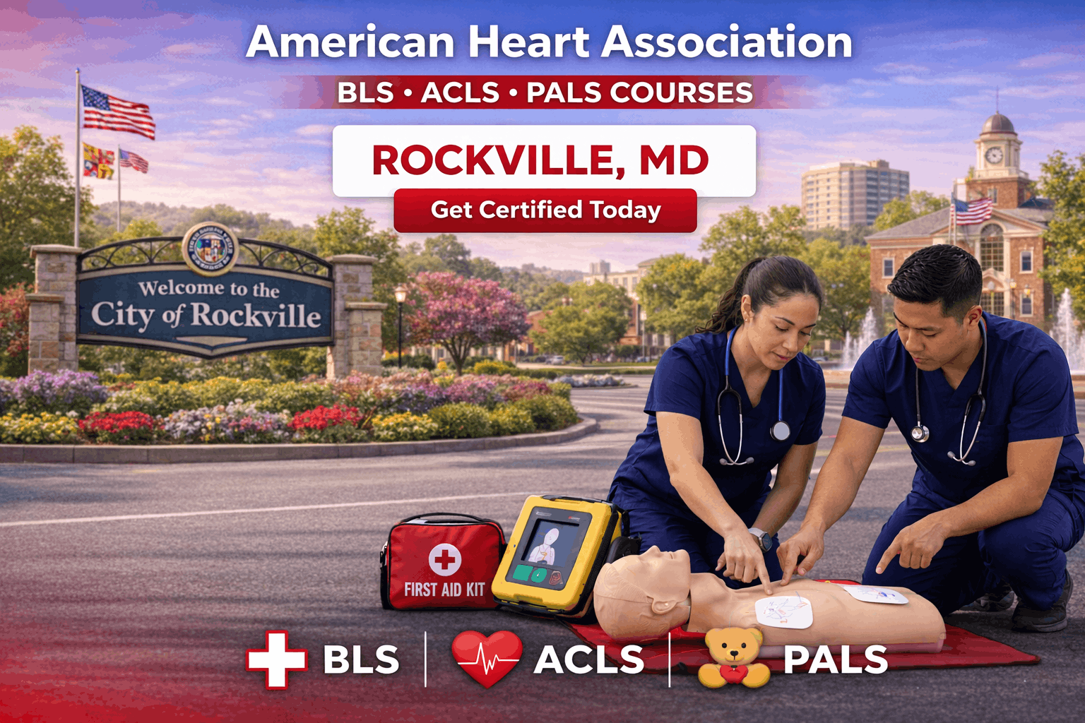 BLS CPR, ACLS & PALS Course in Downtown Rockville, MD