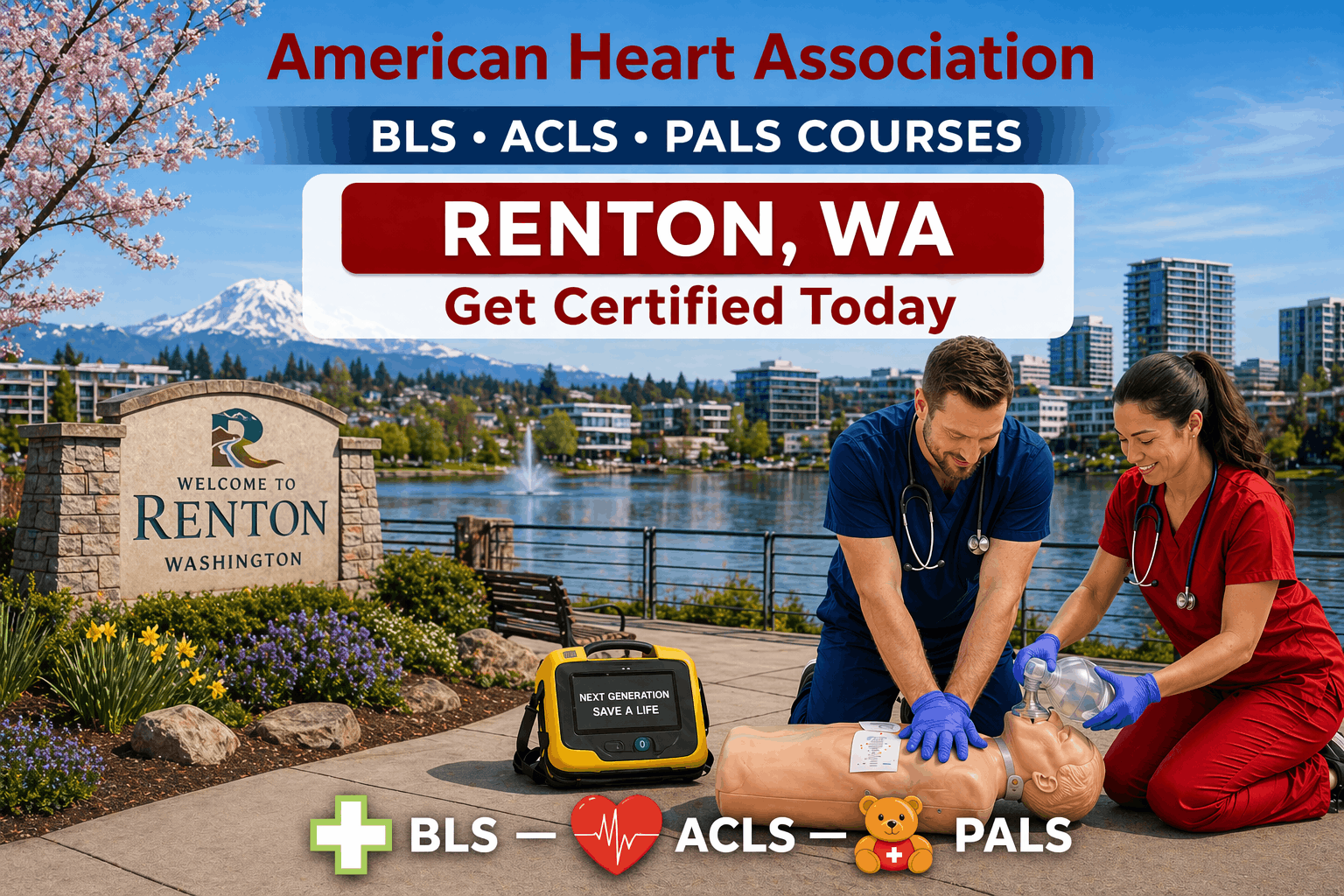 CPR BLS, ACLS & PALS Classes in Renton, WA