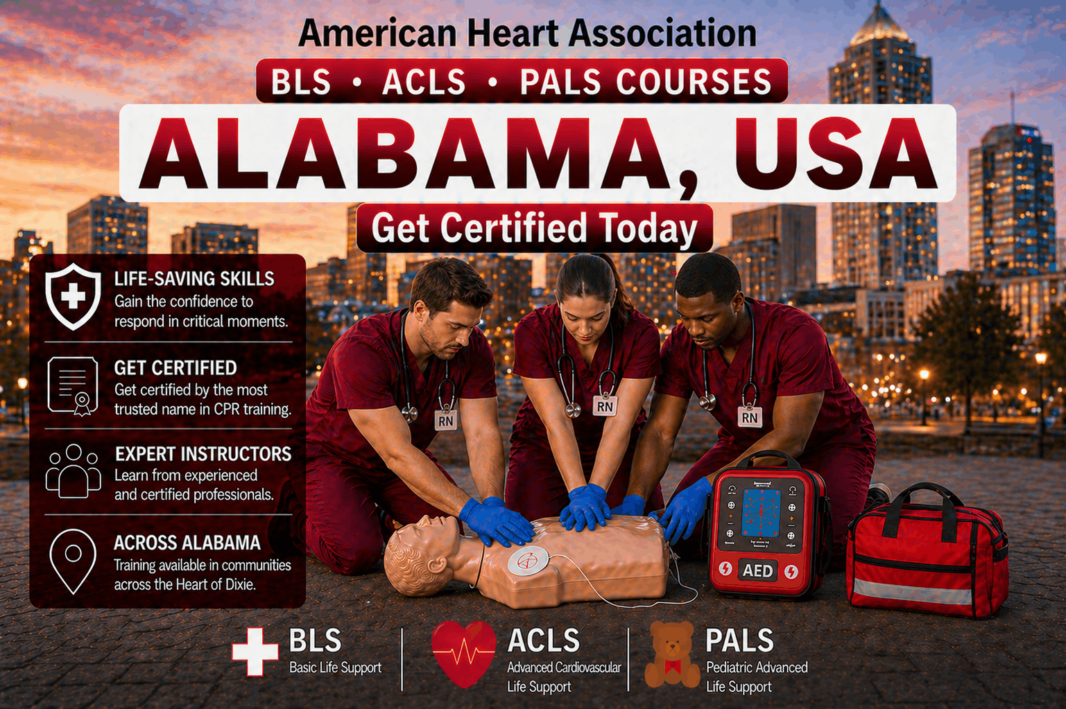 CPR BLS, ACLS & PALS Courses in Alabama