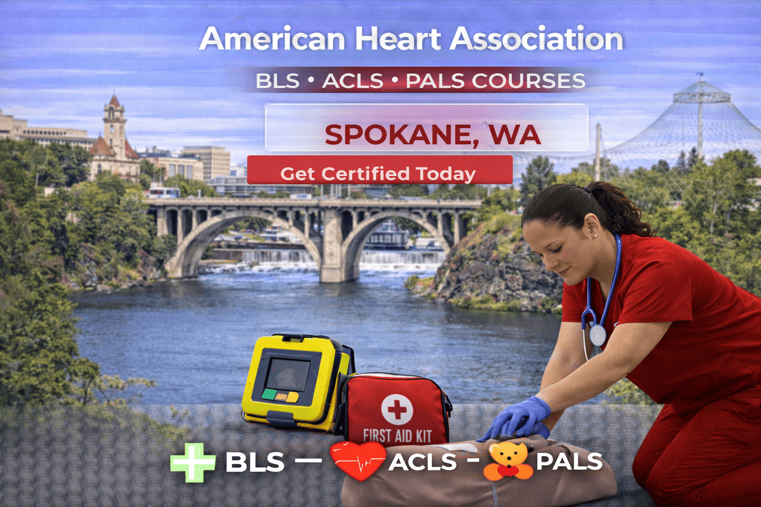 BLS, ACLS, PALS & CPR-First Aid Course in Spokane, WA