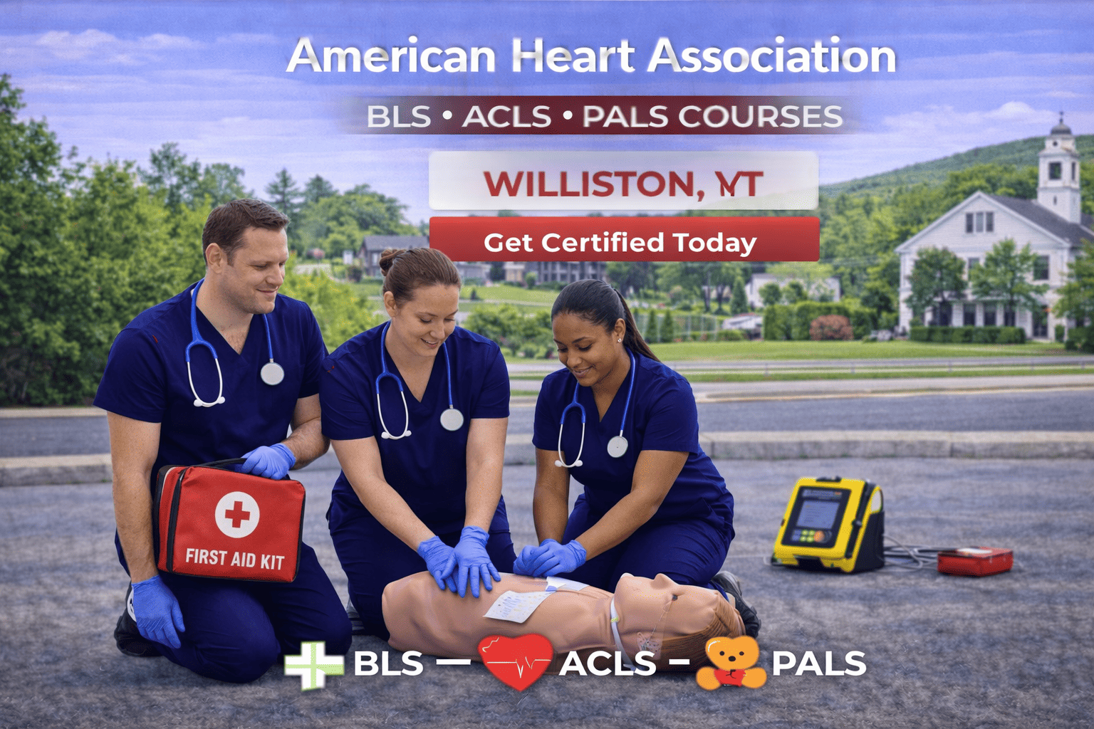BLS CPR, ACLS & PALS Course in Williston, VT