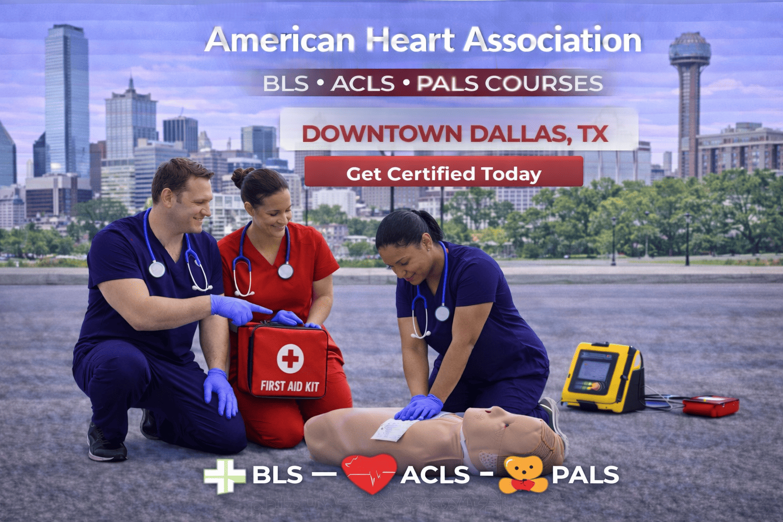 BLS, ACLS, PALS & CPR-First Aid Course in Downtown Dallas, TX