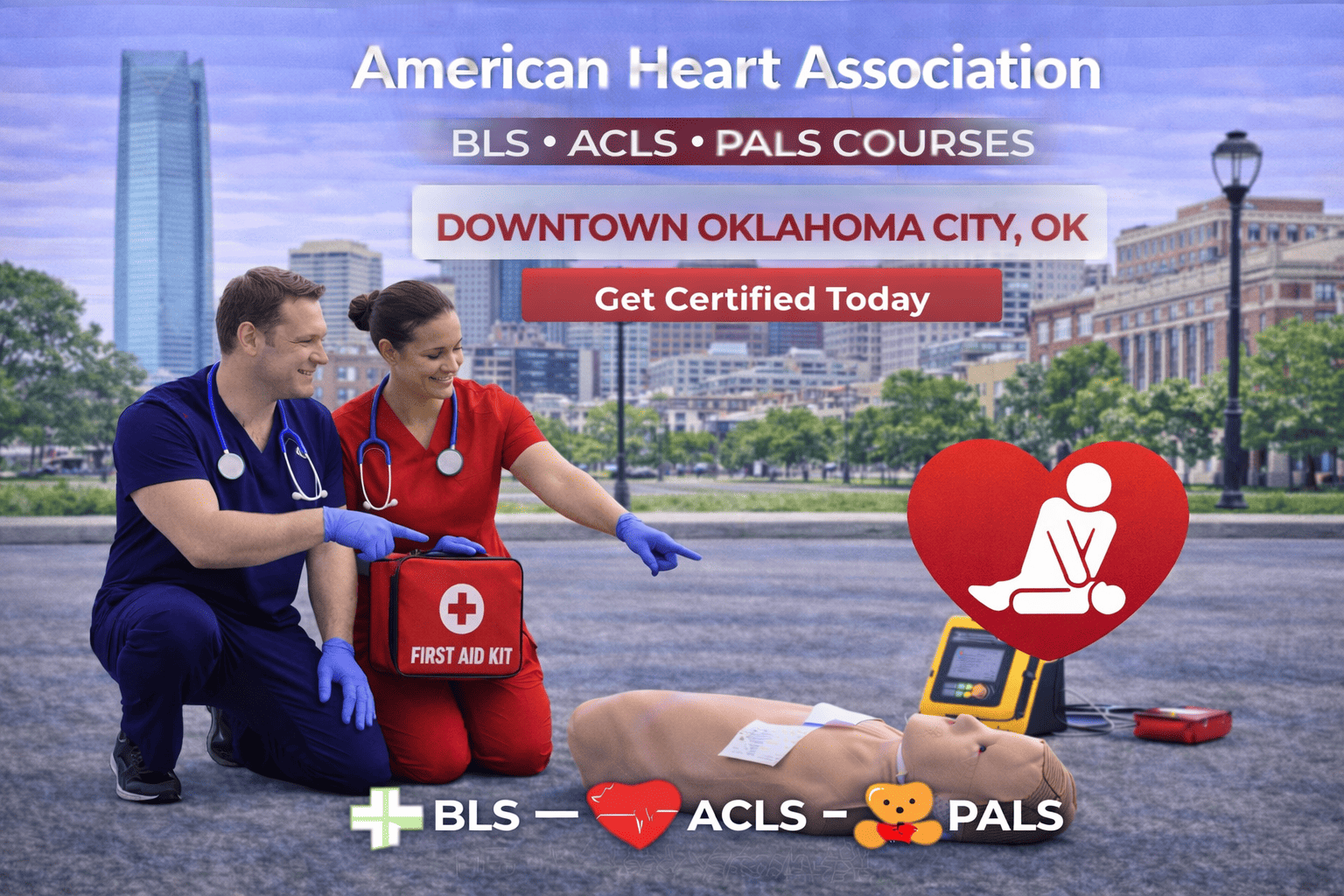 BLS, ACLS, PALS & CPR-First Aid Course in Oklahoma City, OK