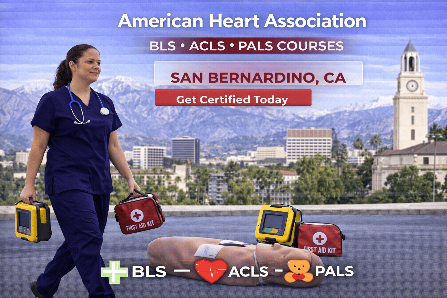 BLS, ACLS, PALS & CPR-First Aid Course in San Bernardino, CA