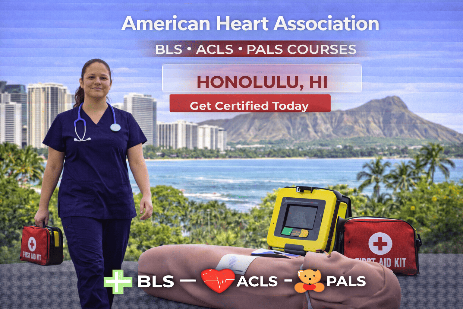 BLS, ACLS, PALS & CPR-First Aid Course in Honolulu, HI