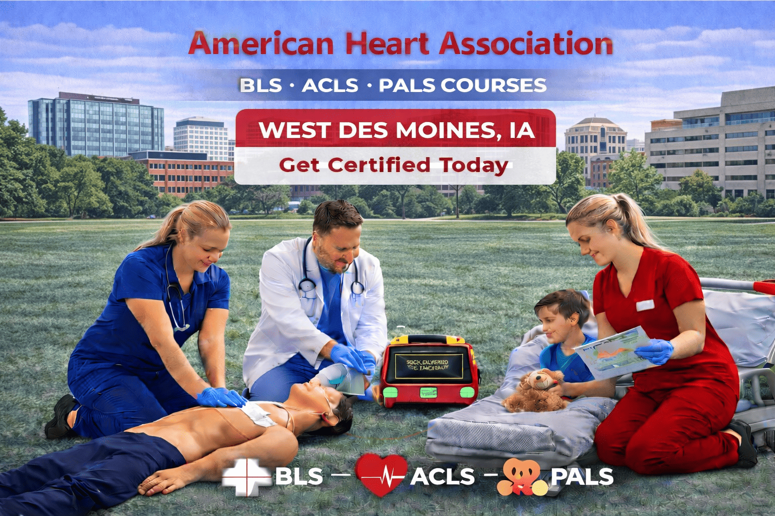 BLS, ACLS, PALS & CPR-First Aid Course in West Des Moines, IA