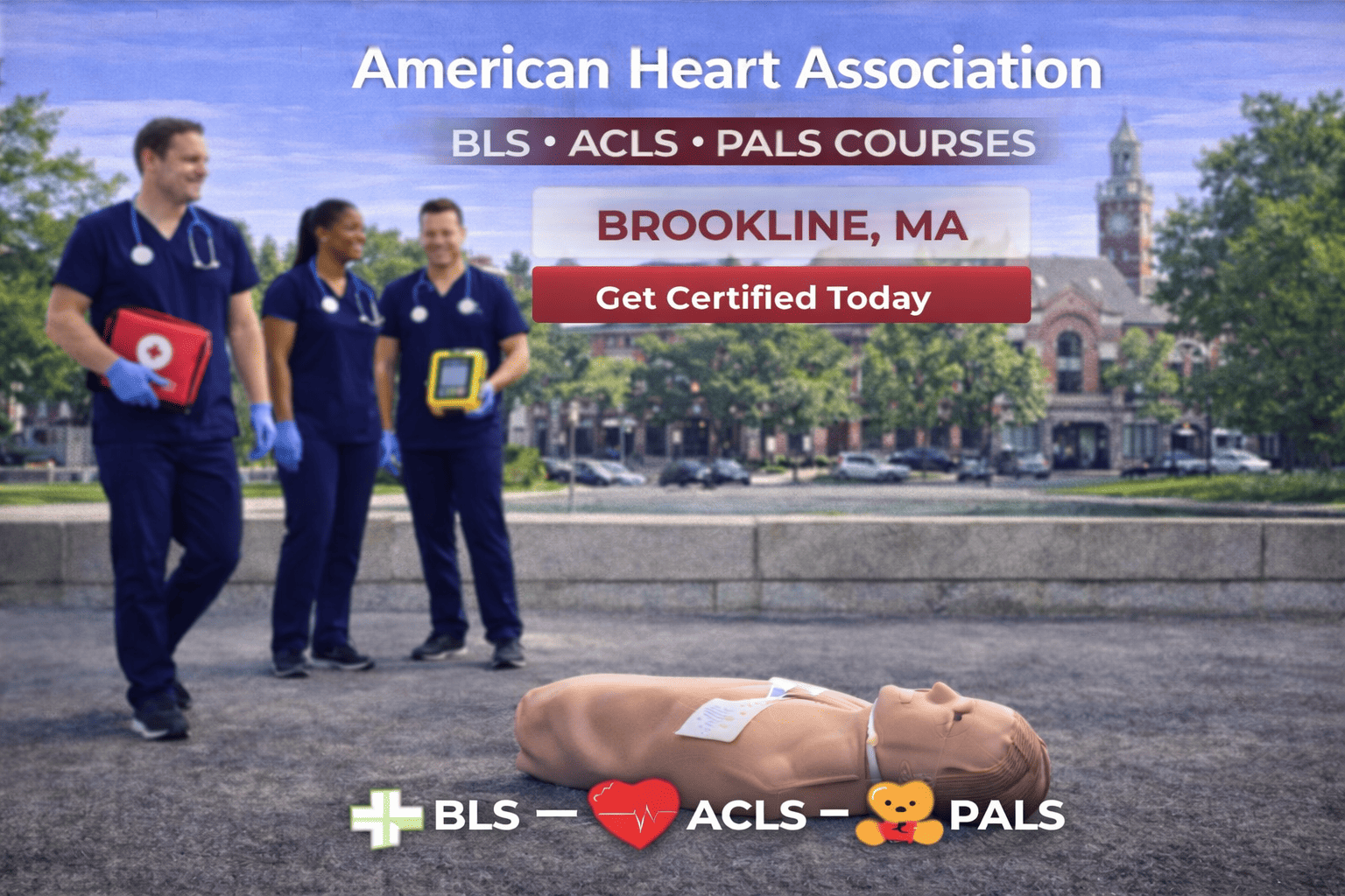 BLS CPR, ACLS & PALS Course in Brookline, MA