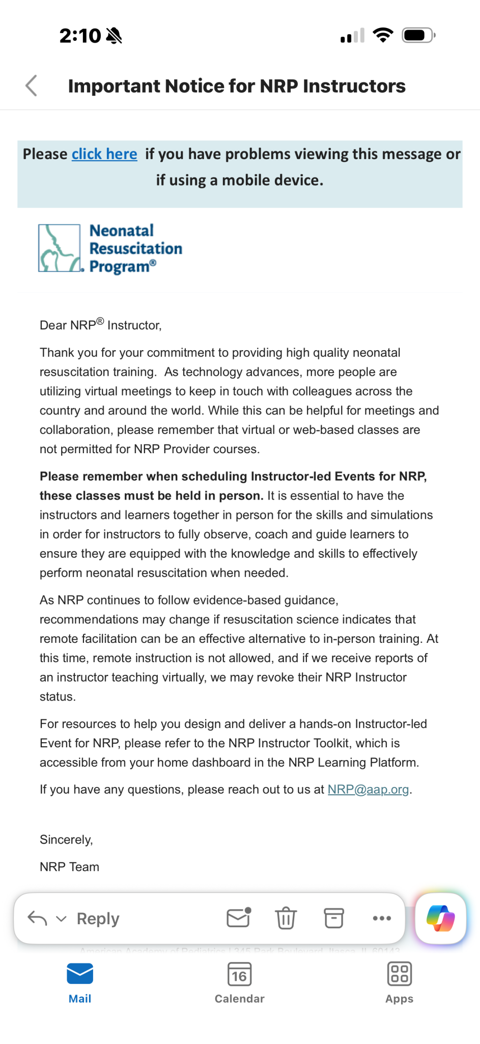 Fraudulent NRP Courses