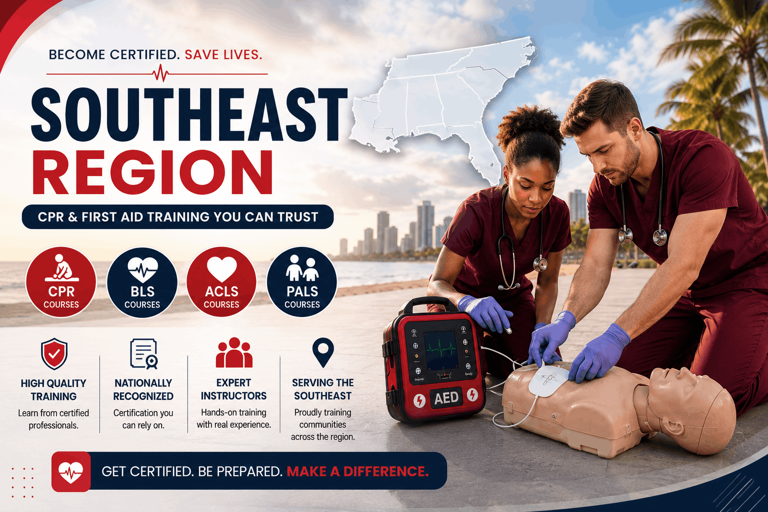 CPR BLS, ACLS & PALS Classes in Southeast USA