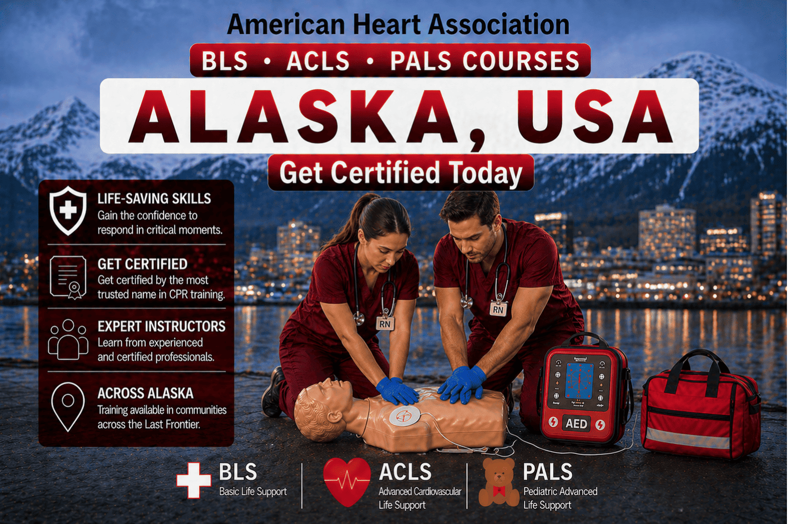 CPR BLS, ACLS & PALS Course in Alaska