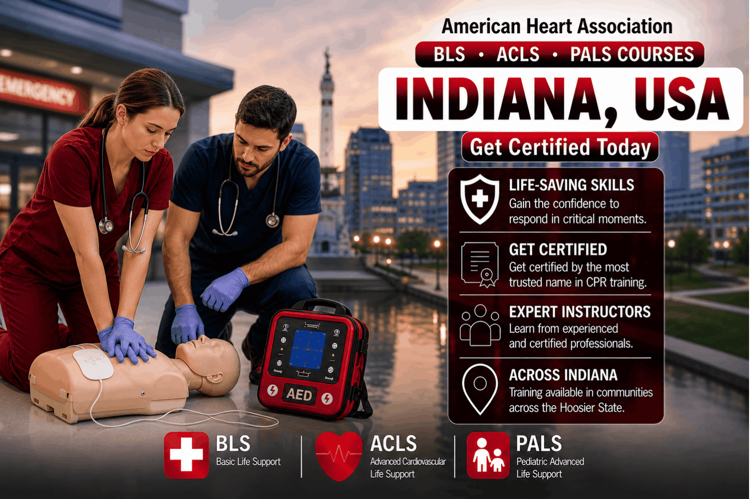CPR BLS, ACLS & PALS Courses in Indiana