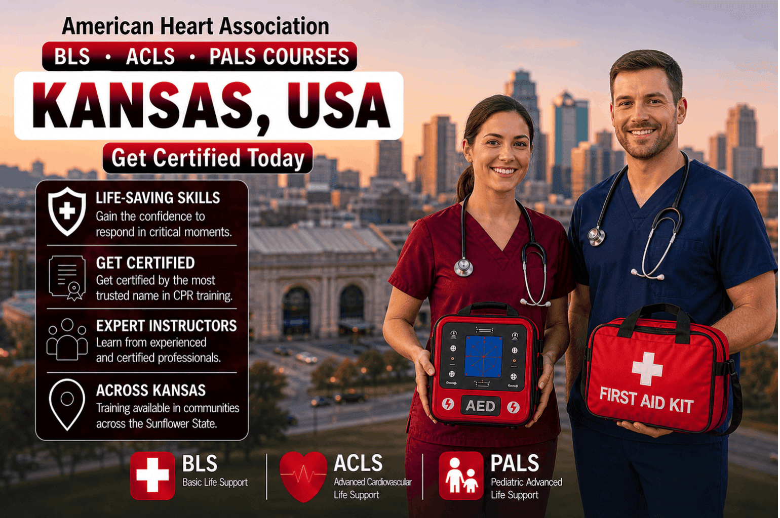 CPR BLS, ACLS & PALS Course in Kansas