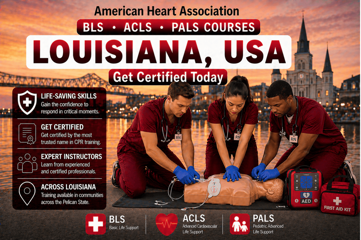 CPR BLS, ACLS & PALS Course in Louisiana