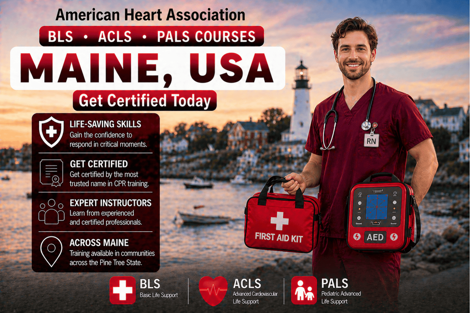 CPR BLS, ACLS & PALS Course in Maine