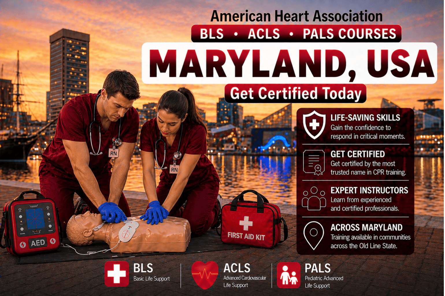 CPR BLS, ACLS & PALS Course in Maryland