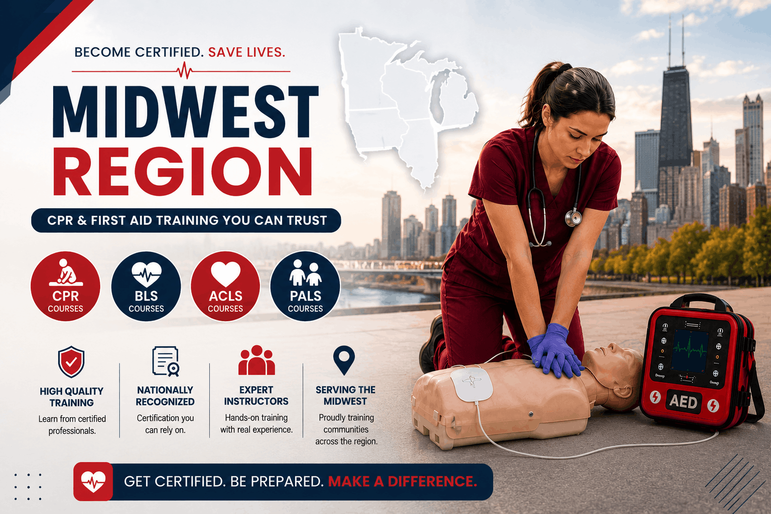 CPR BLS, ACLS & PALS Courses in Midwest USA