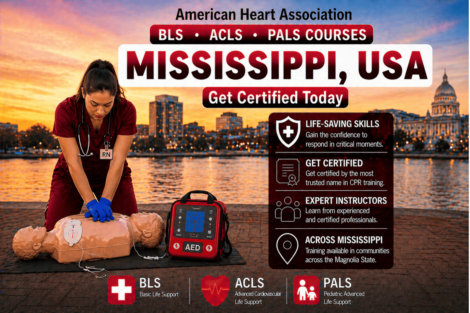 CPR BLS, ACLS & PALS Course in Mississippi