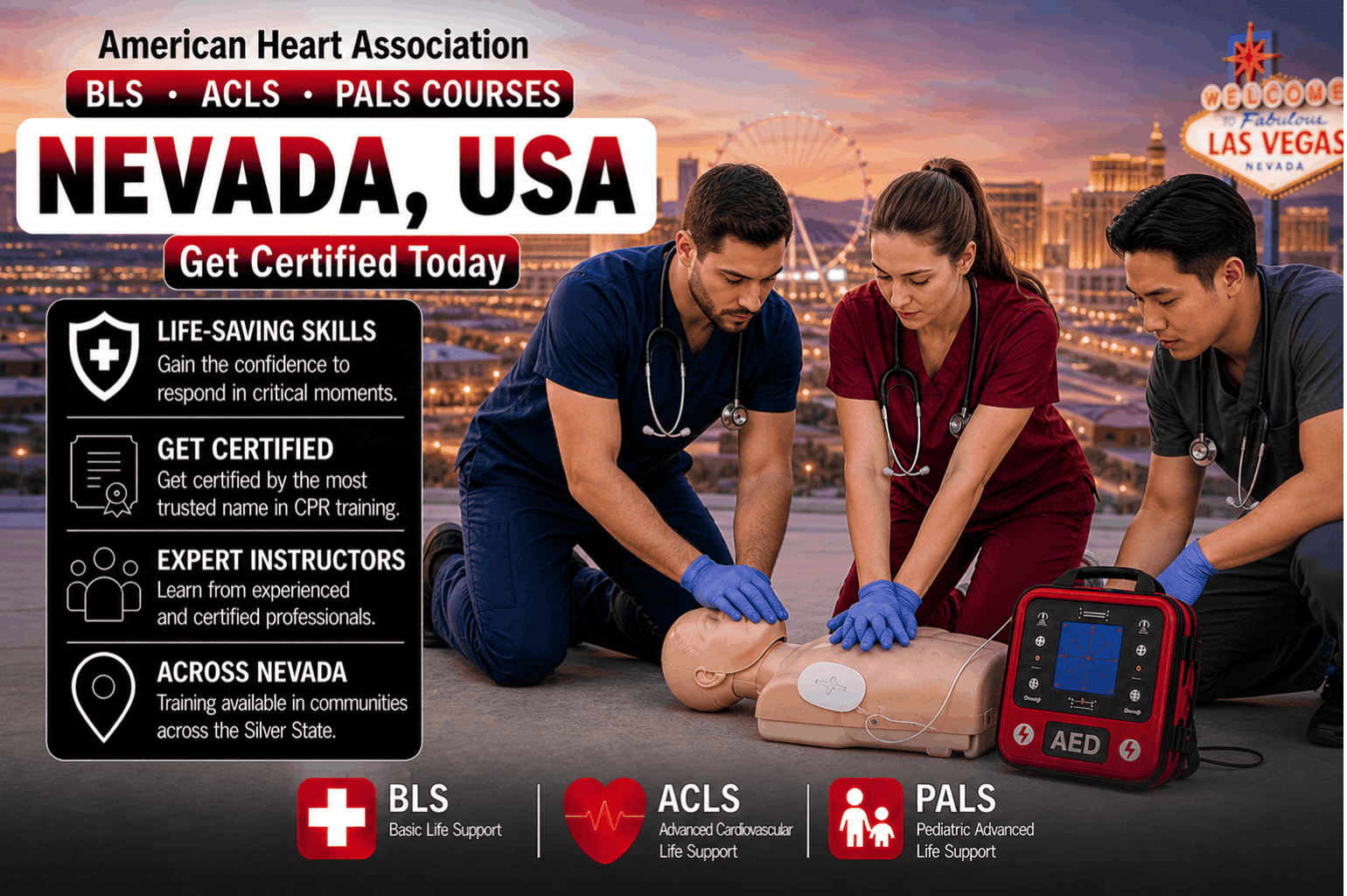 CPR BLS, ACLS & PALS Courses in Nevada