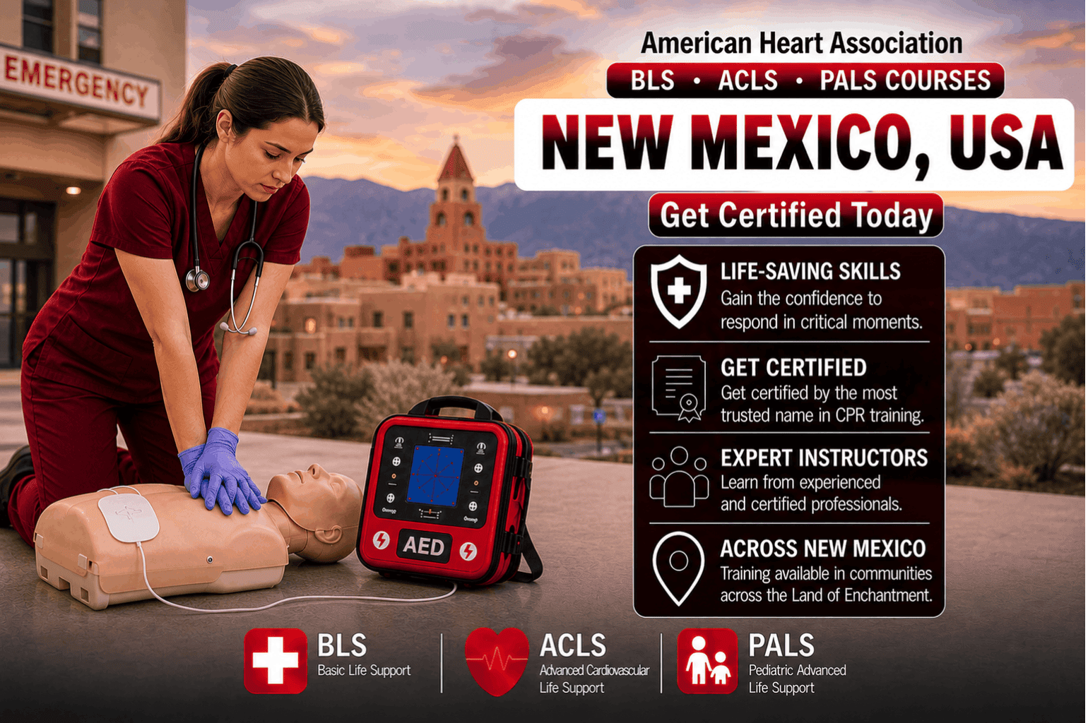CPR BLS, ACLS & PALS Courses in New Mexico