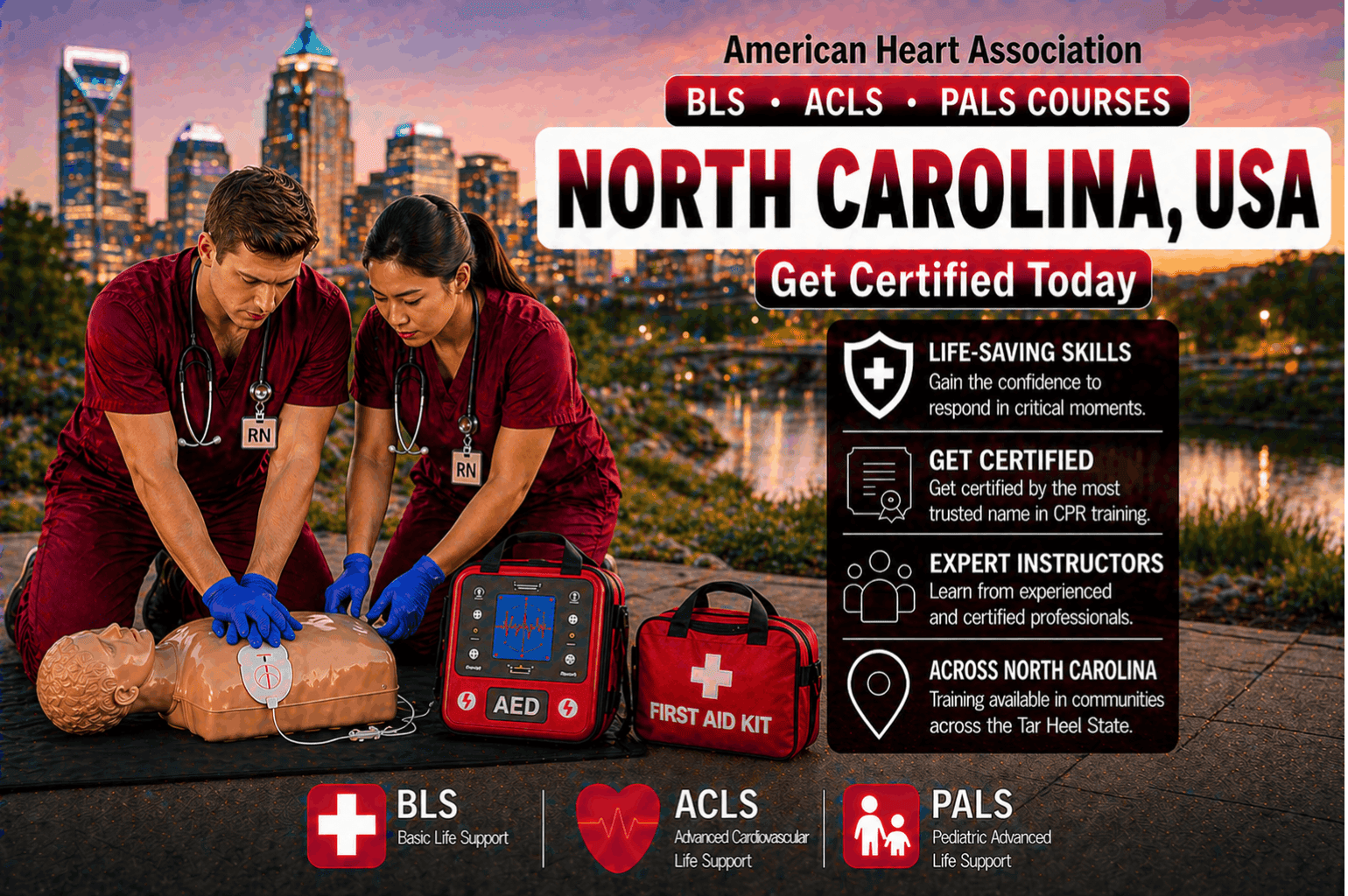BLS CPR, ACLS & PALS Classes in North Carolina