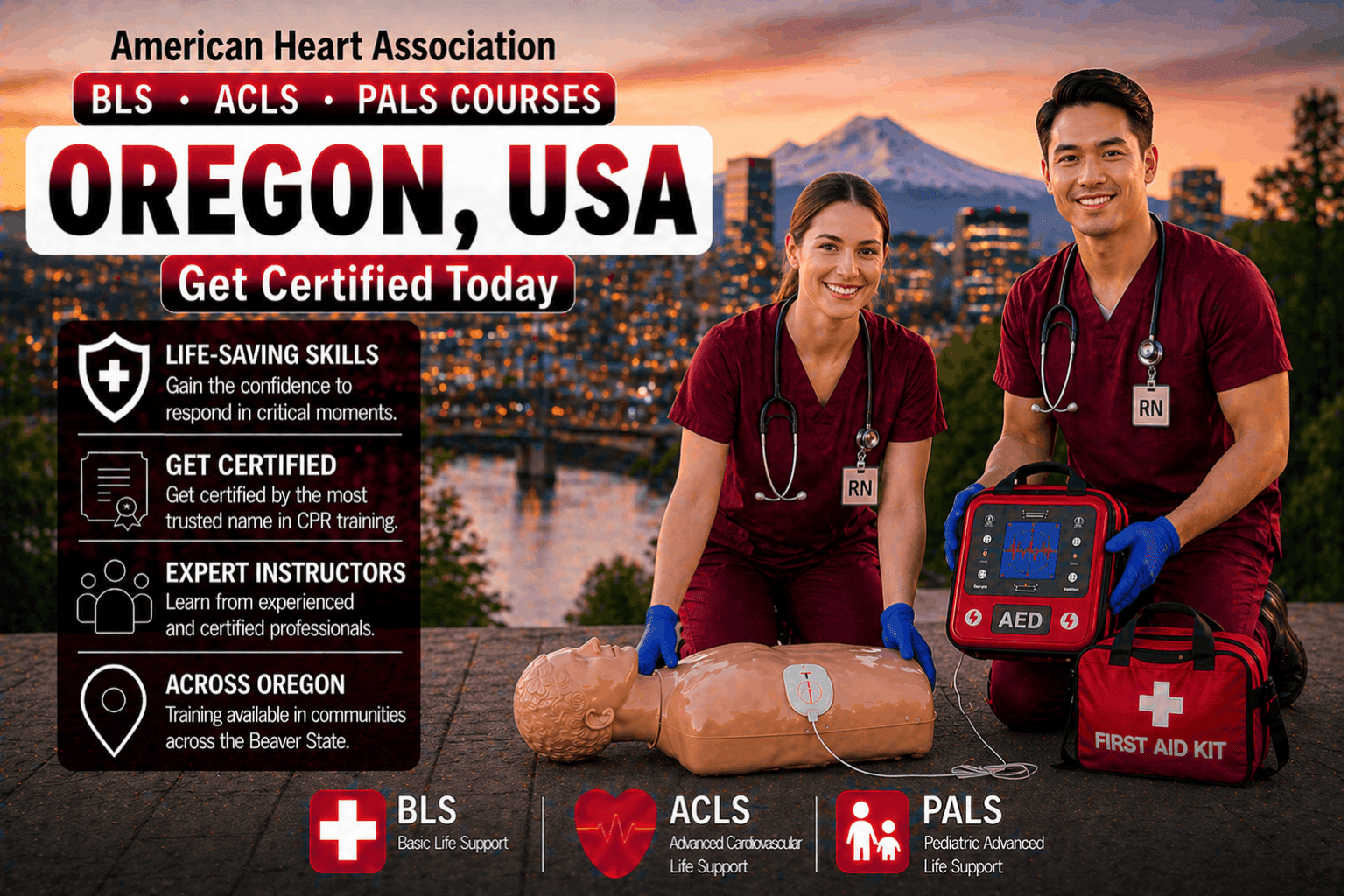 BLS CPR, ACLS & PALS Classes in Oregon
