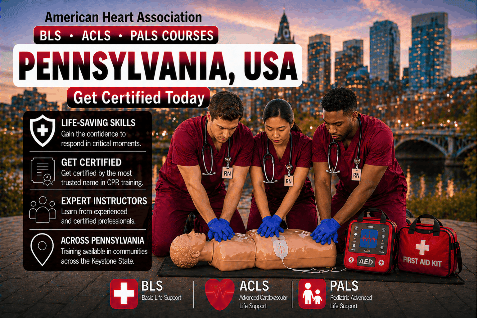 BLS CPR, ACLS & PALS Classes in Pennsylvania