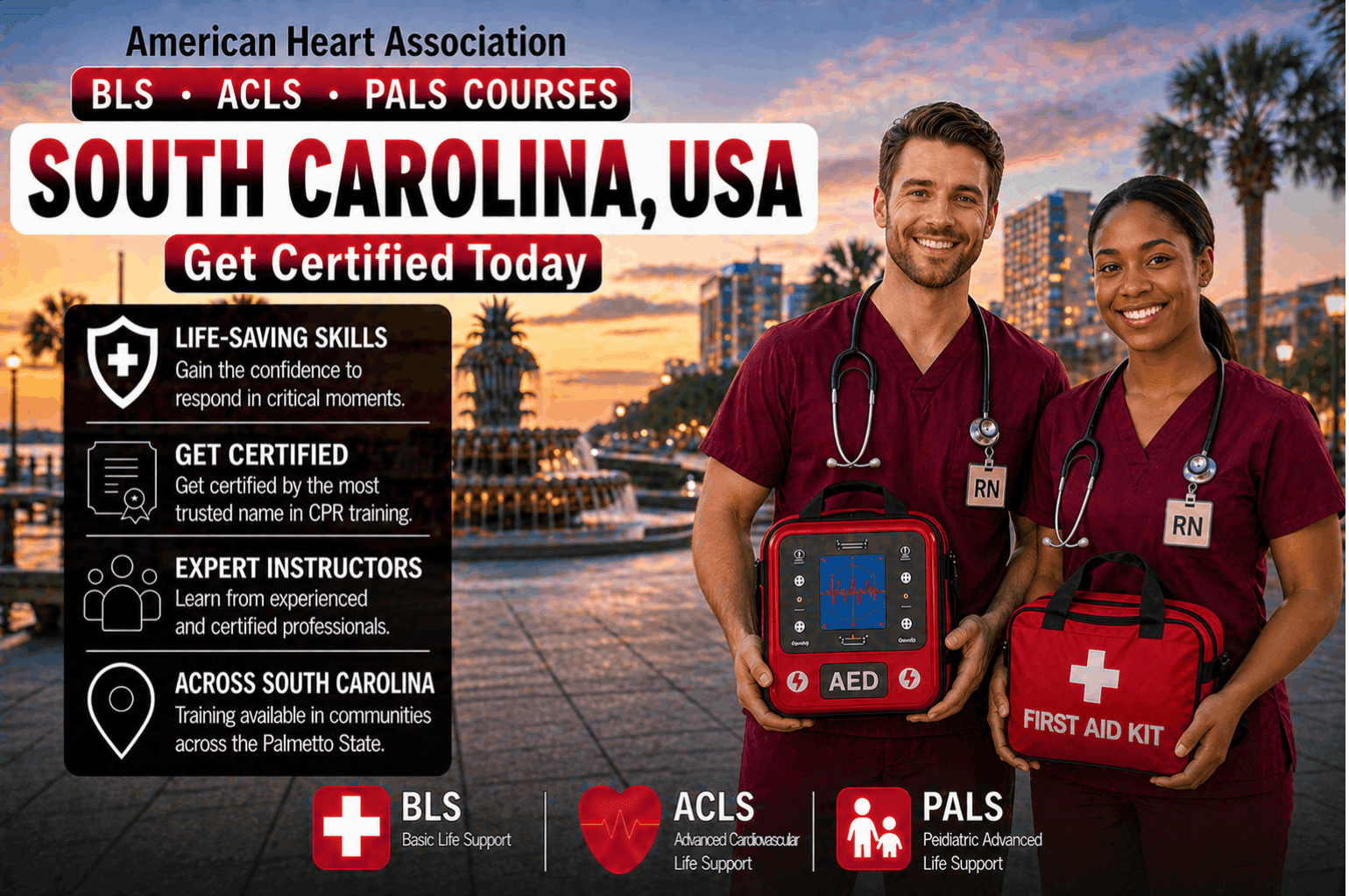 BLS CPR, ACLS & PALS Classes in South Carolina