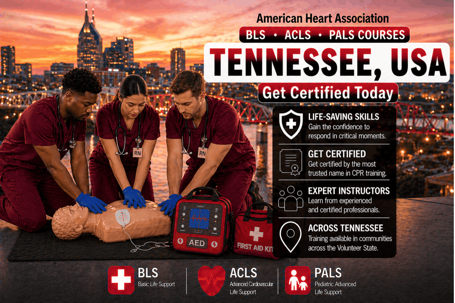 BLS CPR, ACLS & PALS Classes in Tennessee