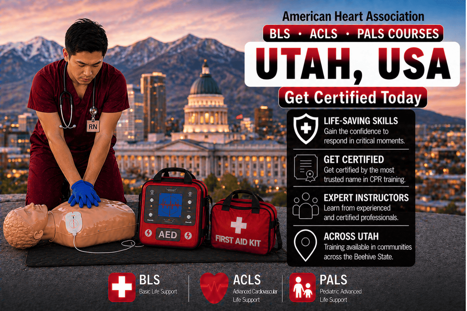 CPR BLS, ACLS & PALS Courses in Utah