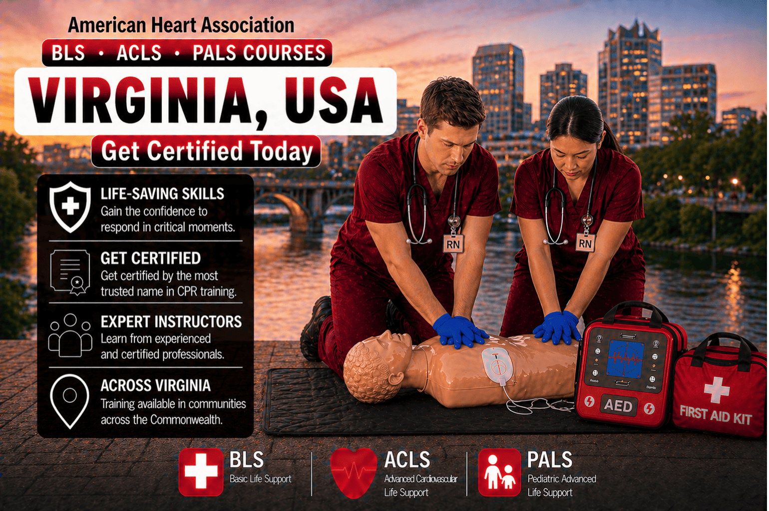 CPR BLS, ACLS & PALS Courses in Virginia
