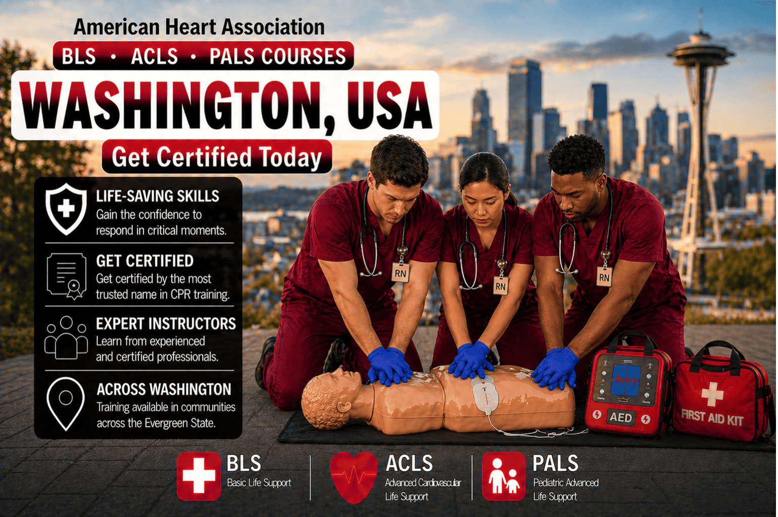 CPR BLS, ACLS & PALS Courses in Washington
