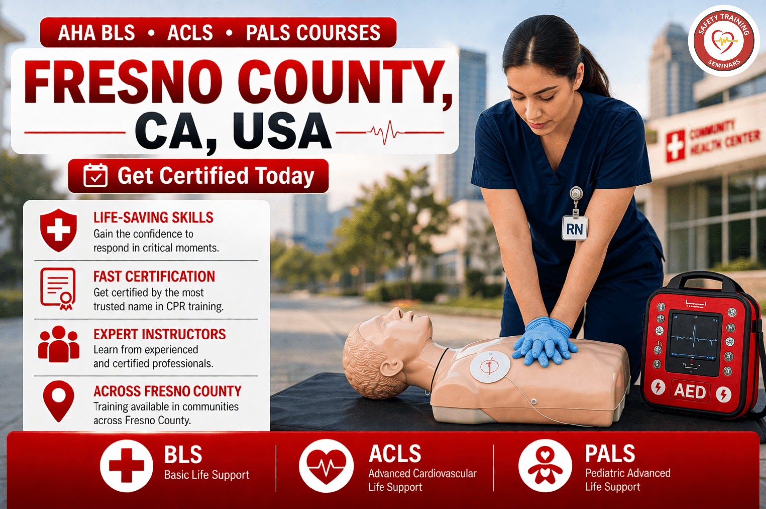 CPR BLS, ACLS & PALS Certification Courses in Fresno