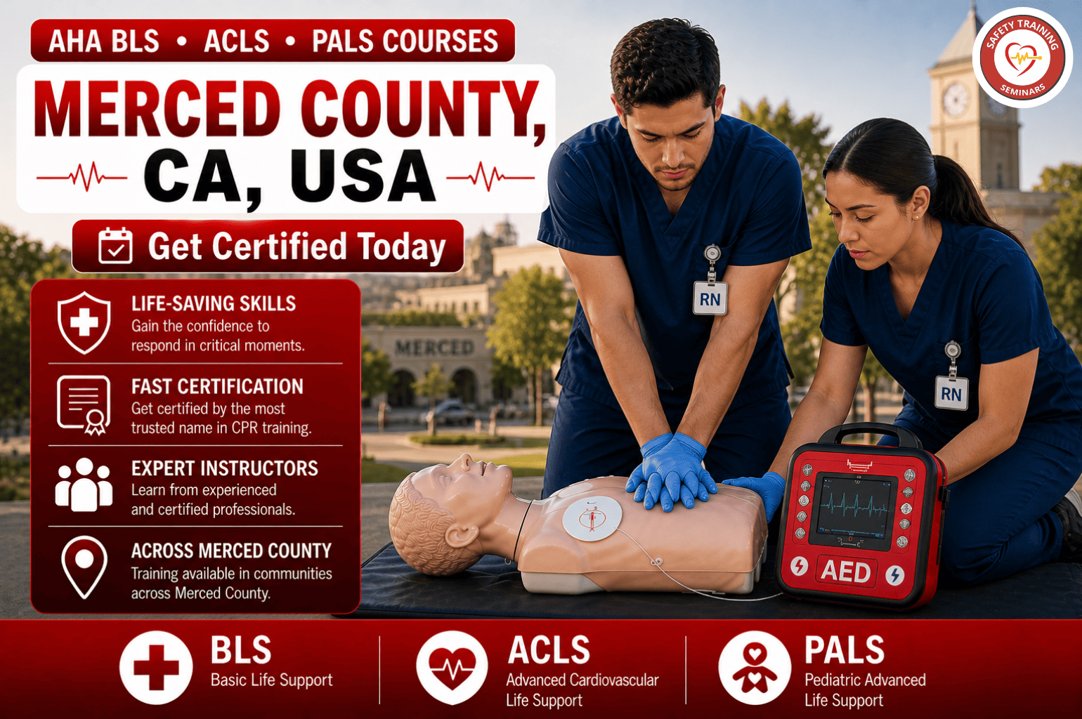 CPR BLS, ACLS & PALS Certification Courses in Merced