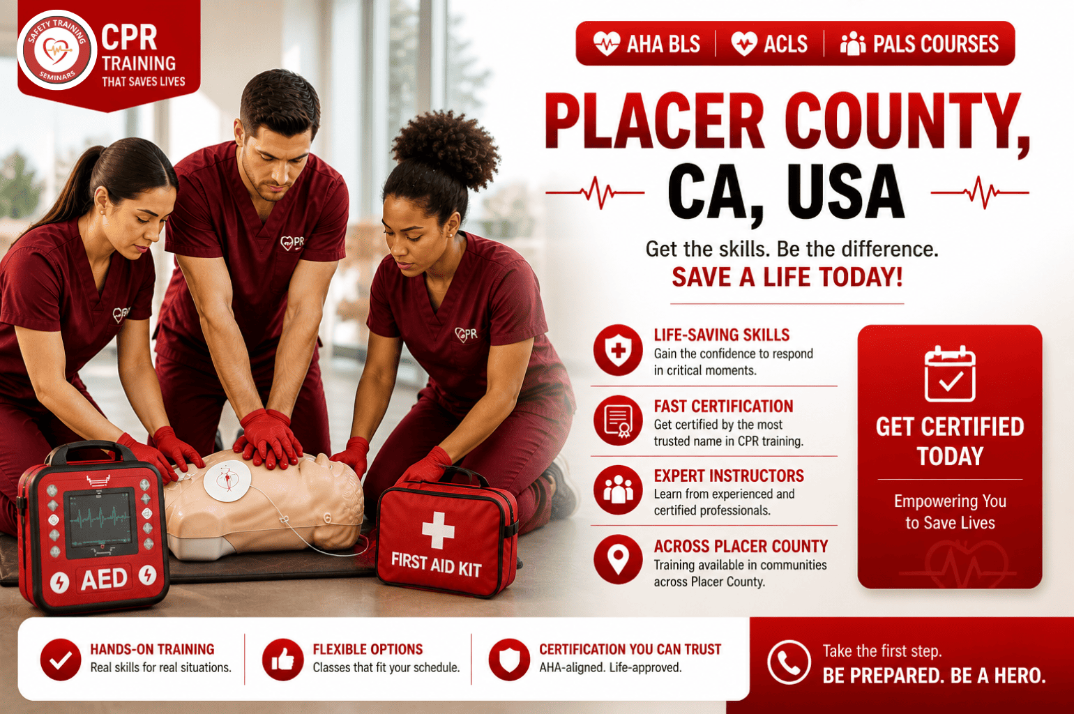CPR BLS, ACLS & PALS Certification Courses in Placer Country