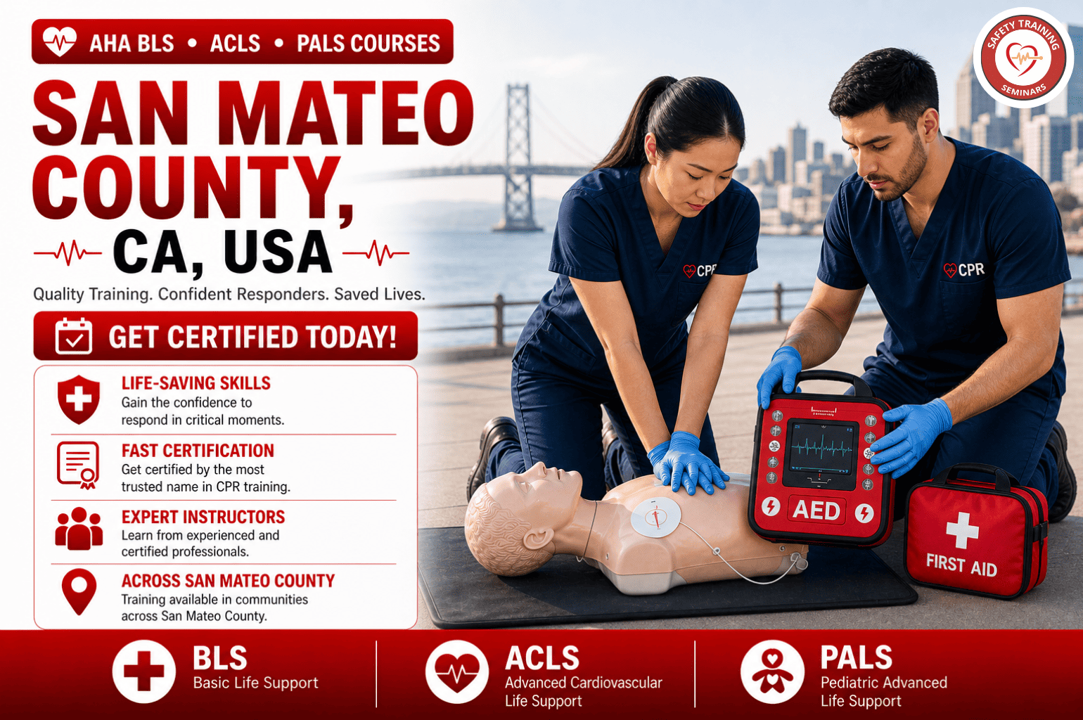 San Mateo County CPR BLS ACLS PALS Certification Courses